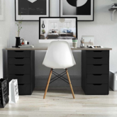 Компьютерный стол лофт SPACE LS16-2ТВ/RUANDA-BLACK