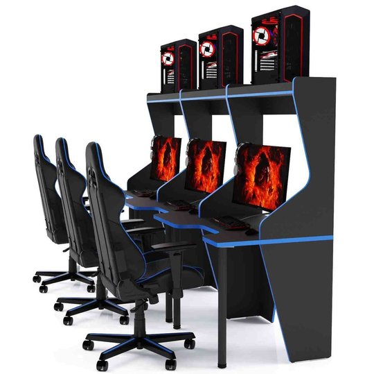 СТОЛ ДЛЯ КОМПЬЮТЕРНОГО КЛУБА XGAMER CYBER XG10/BB