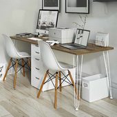 Компьютерный стол лофт SPACE LS20-2LG/CAPE-WHITE