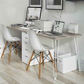Компьютерный стол лофт SPACE LS20-2LG/RUANDA-WHITE