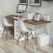Компьютерный стол лофт SPACE LS20-2LG/TRANSYLVANIA-WHITE