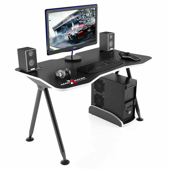 Компьютерный стол для геймера MADXRACER GAMING DESK GTT12/BW