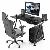 Компьютерный стол для геймера MADXRACER GAMING DESK GTT12/BW
