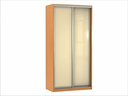 Шкаф-купе ШК-01-1/1 (2-х дверный, вставка стекло цветное по RAL) 1230х600х2200/2400мм