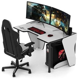 Игровой стол для компьютера MADXRACER KING GT14/WHITE-B