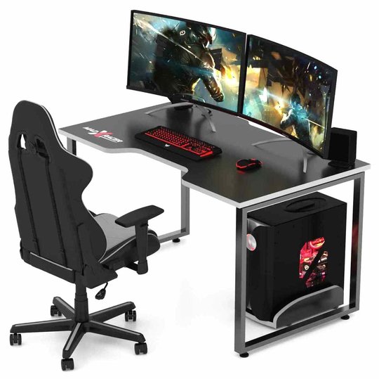 Игровой стол для компьютера MADXRACER KING GTS15/BW