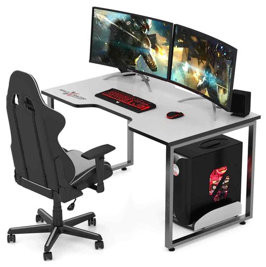 Игровой стол для компьютера MADXRACER KING GTS15/WHITE
